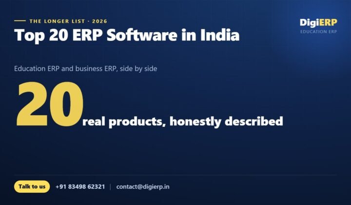 Top 20 ERP software products used in India, education and business