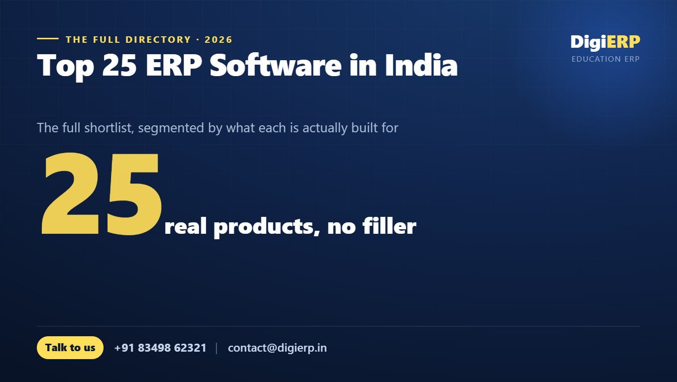 Top 25 ERP software products in India across education and business