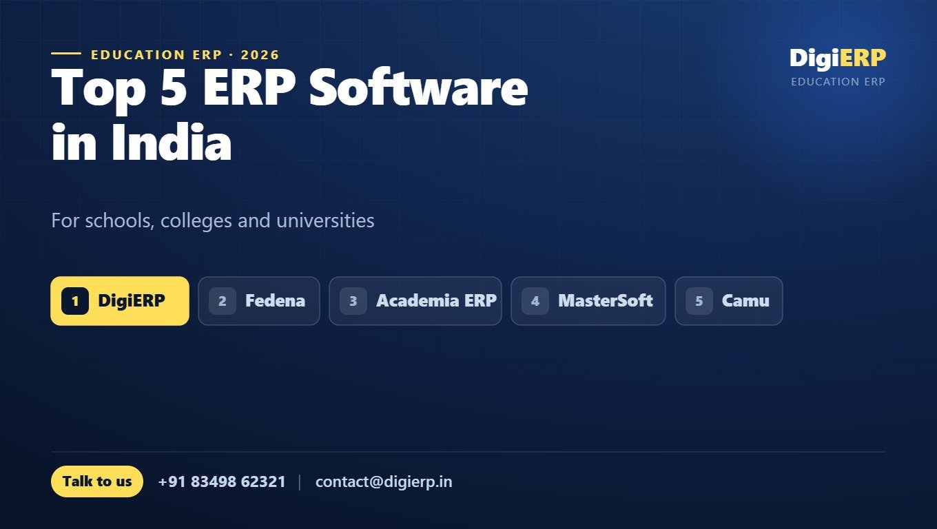 Top 5 ERP software in India for schools, colleges and universities, with DigiERP first