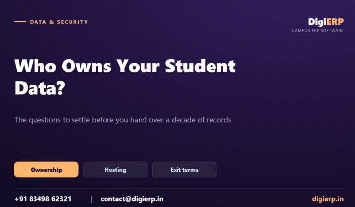 Who owns your student data ERP security poster with DigiERP contact details