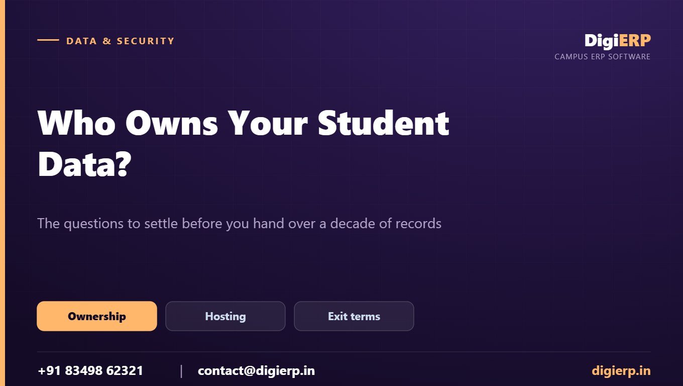 Who owns your student data ERP security poster with DigiERP contact details